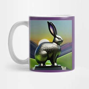 Surreal Celtic Iron Bunny Rabbit in the countryside at Sunset Mug